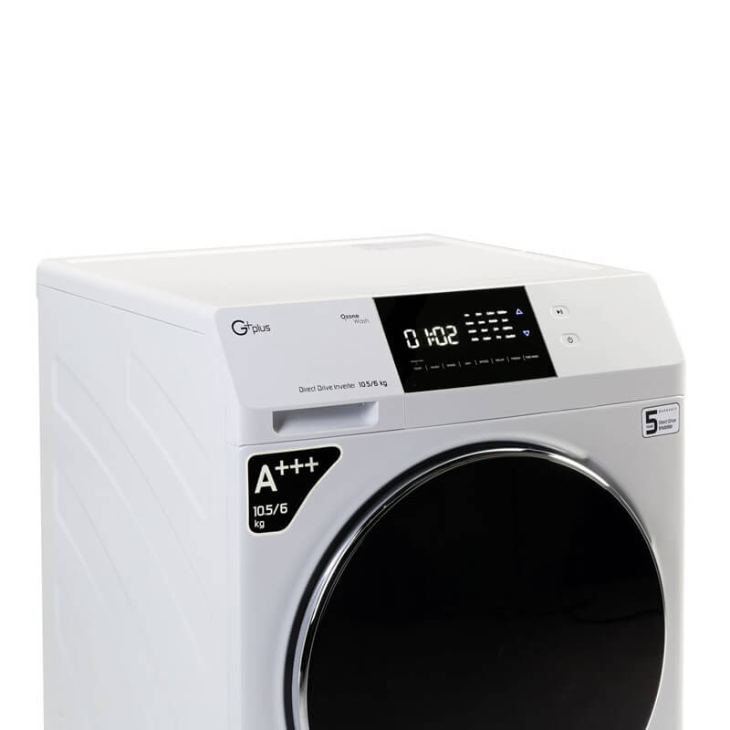 ماشین لباسشویی جی پلاس 10.5 کیلویی مدل GWM-KD1049W سفید